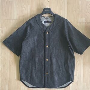 Louis Vuitton Black Monogram Baseball-Style Button Shirt